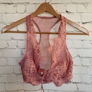 NWOT Victoria’s Secret Rose Pink Lace Bralette